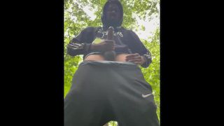 Jerking off in the forest solo BBC 