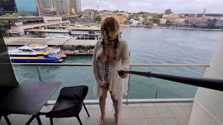 Me cumming on a very public balcony in Sydney Harbour